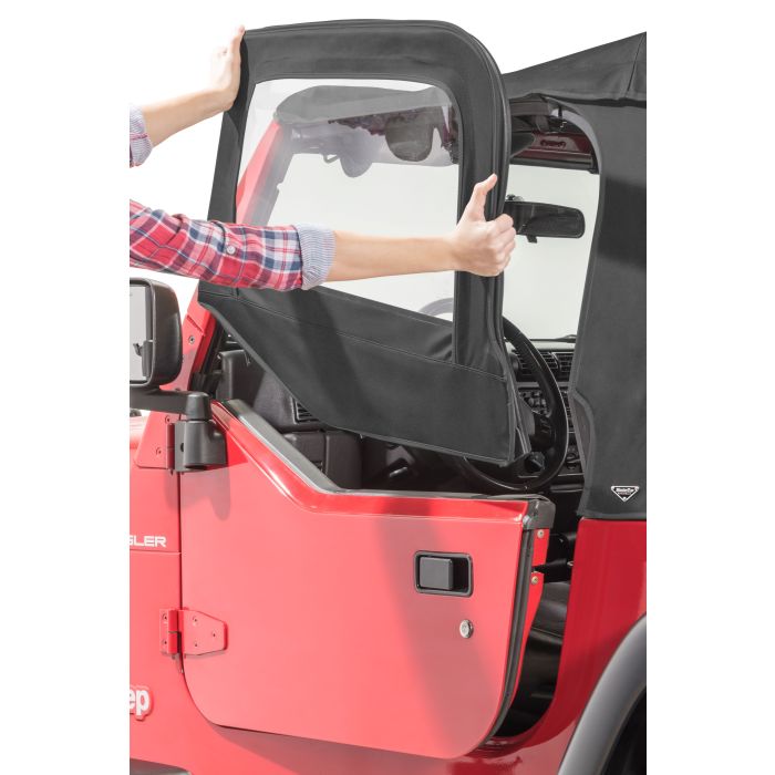 MasterTop  Replacement Upper Door Pair in MasterTwill for 97-06 Jeep Wrangler TJ with Half Steel Doors