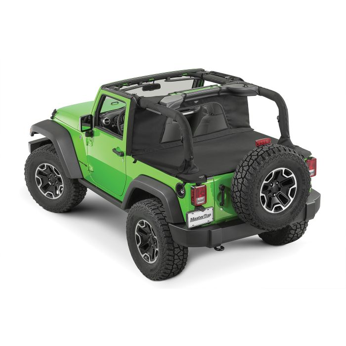 MasterTop  Wind Stopper Plus & Tonneau Cover 2-Piece Kit for 07-18 Jeep Wrangler JK 2-Door