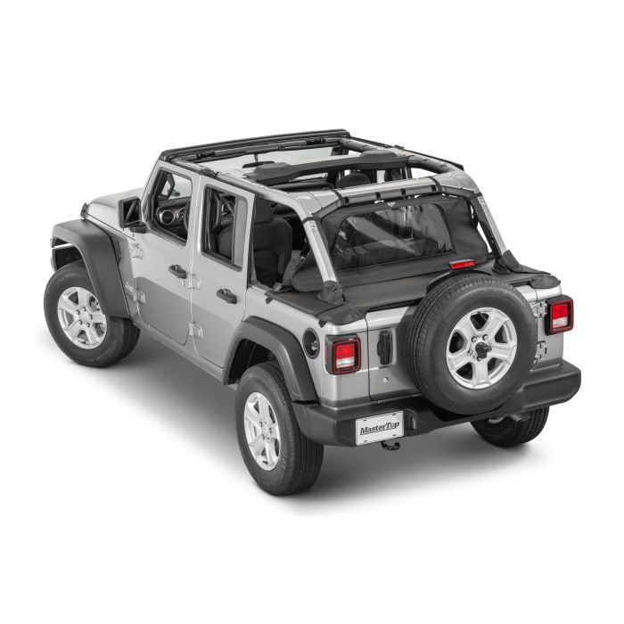 MasterTop  Wind Stopper & Tonneau Cover Combo Kit for 18-21 Jeep Wrangler JL Unlimited