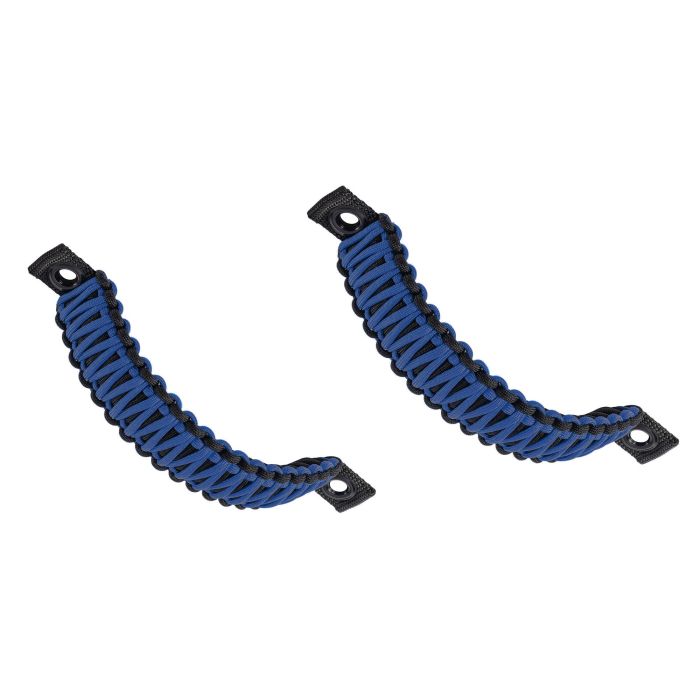 Jeep Wrangler Grab Handles Paracord JK Sound Bar Rear Side Pair Black/Navy Blue Midnight Bartact