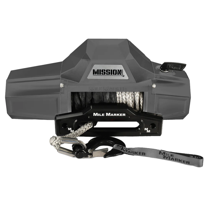 Mission 12K Capacity Winch with Synthetic Rope - Graphite Gray