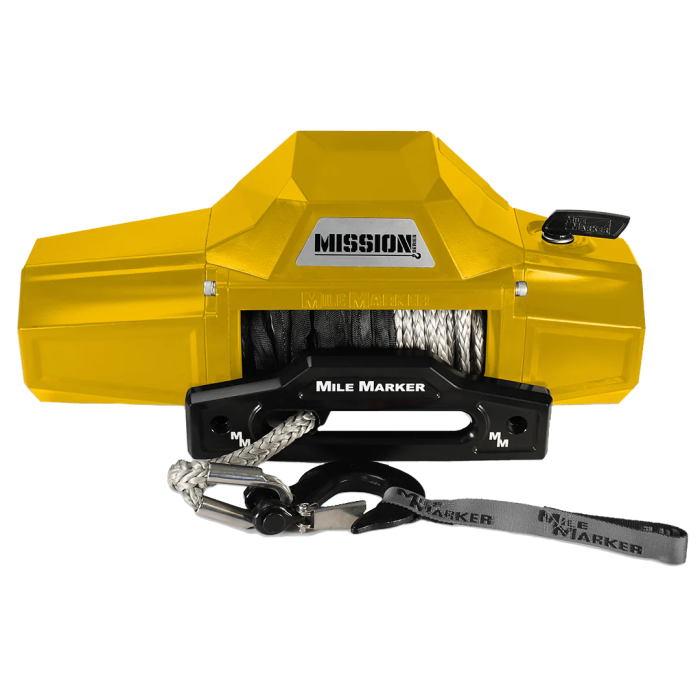 Mission 10K Capacity Winch with Synthetic Rope - Sunshine Yellow
