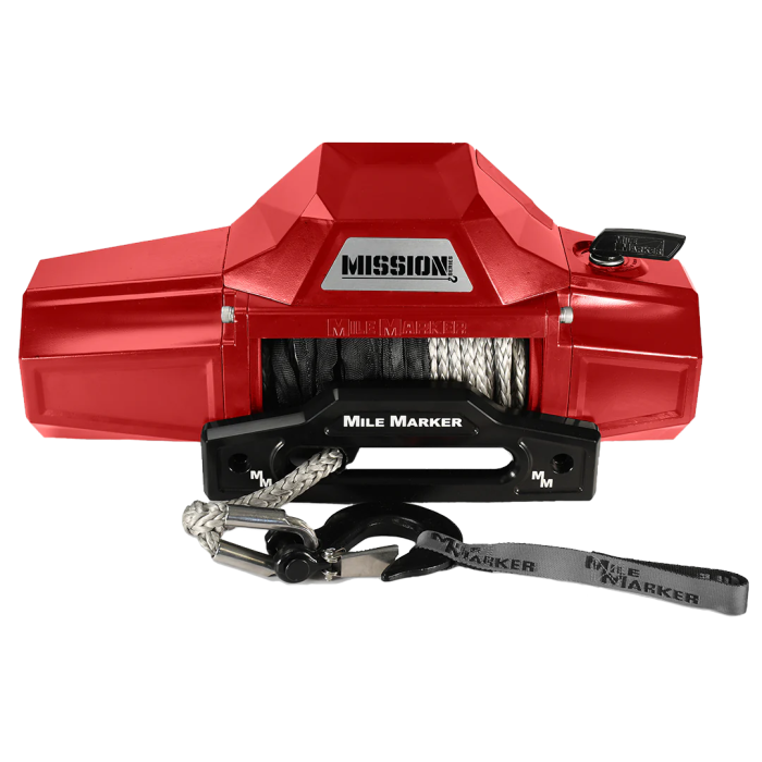 Mission 10K Capacity Winch with Synthetic Rope - TNT Red