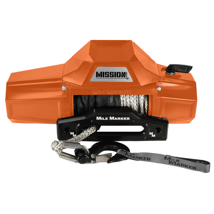 Mission 12K Capacity Winch with Synthetic Rope - Team Orange