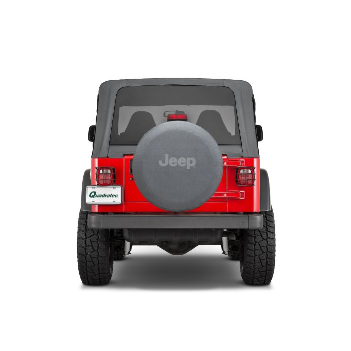 Mopar  Jeep Logo Tire Cover in Black Denim with Gray Jeep Logo