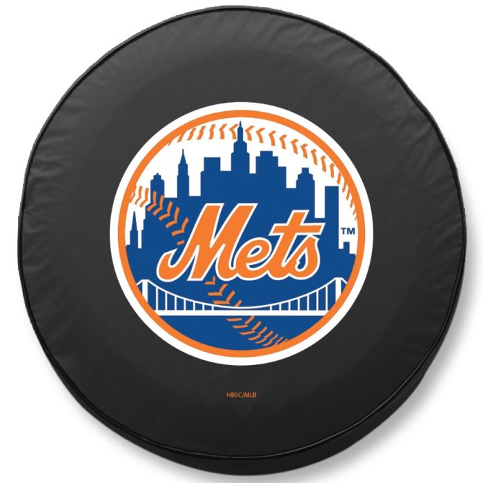 New York Mets Tire Cover - Size Small - (28.5"x8") on Black Vinyl