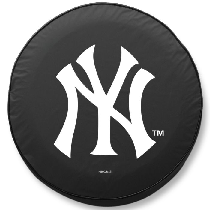 New York Yankees Tire Cover - Size N - (24"x8") on Black Vinyl