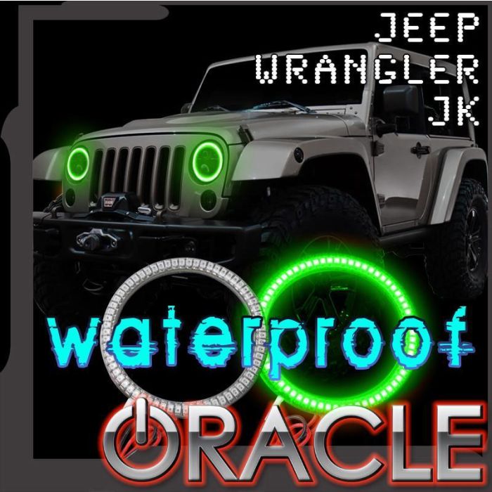 Oracle Lighting  Waterproof LED Headlight Halo Kit for 07-18 Jeep Wrangler JK