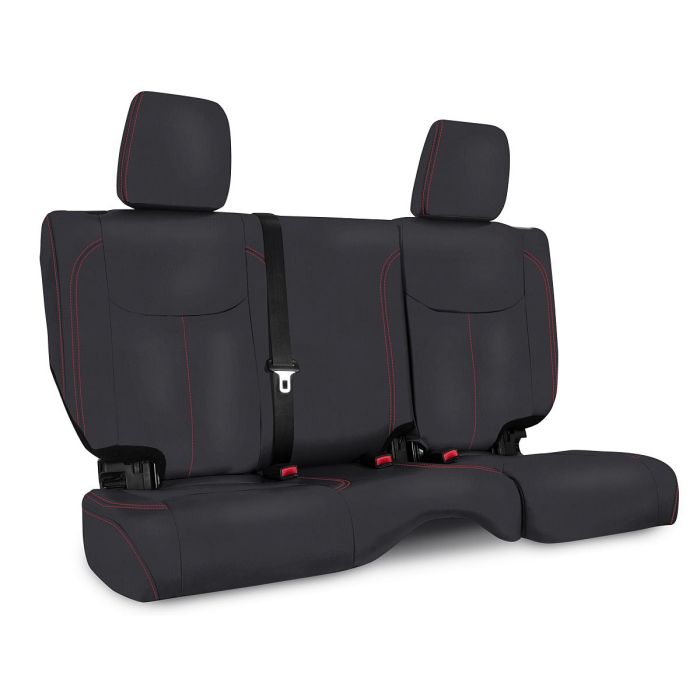 PRP RR SEAT CVR 13-18 JKU BLK RED STICH