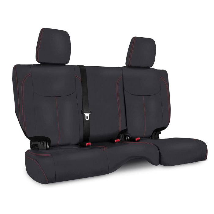 PRP RR SEAT CVR 13-18 JK2DR BLK RED STI