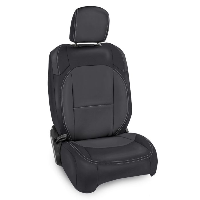 PRP FR SEAT CVR JLU RUBICON BLACK GRAY