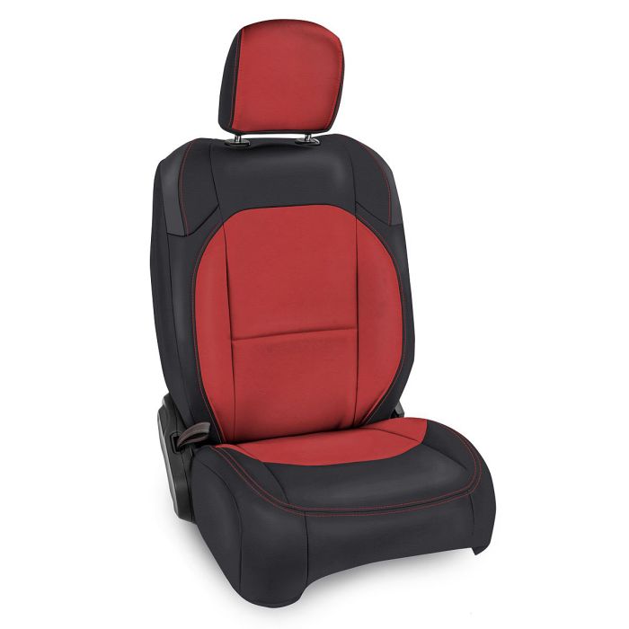 PRP FR SEAT CVR JLU NON RUBI BLACK RED