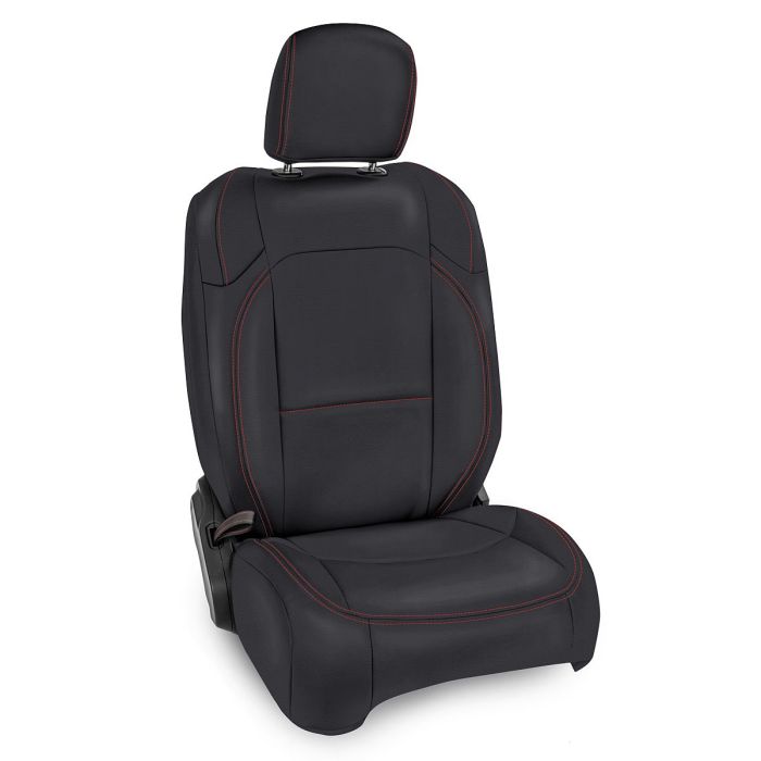 PRP FR SEAT CVR JLU RUBICON BLK RED ST
