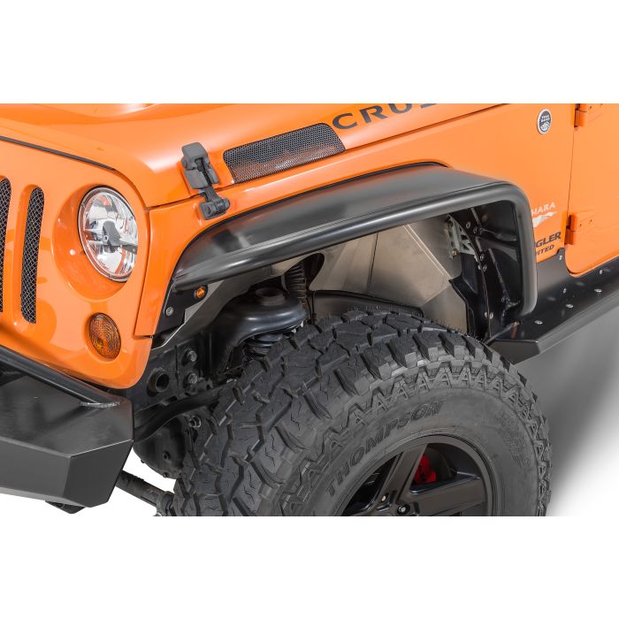 Poison Spyder 17-03-030P1 Standard Width Steel Front Crusher Flares in SpyderShell Armor Coat for 07-18 Jeep Wrangler JK