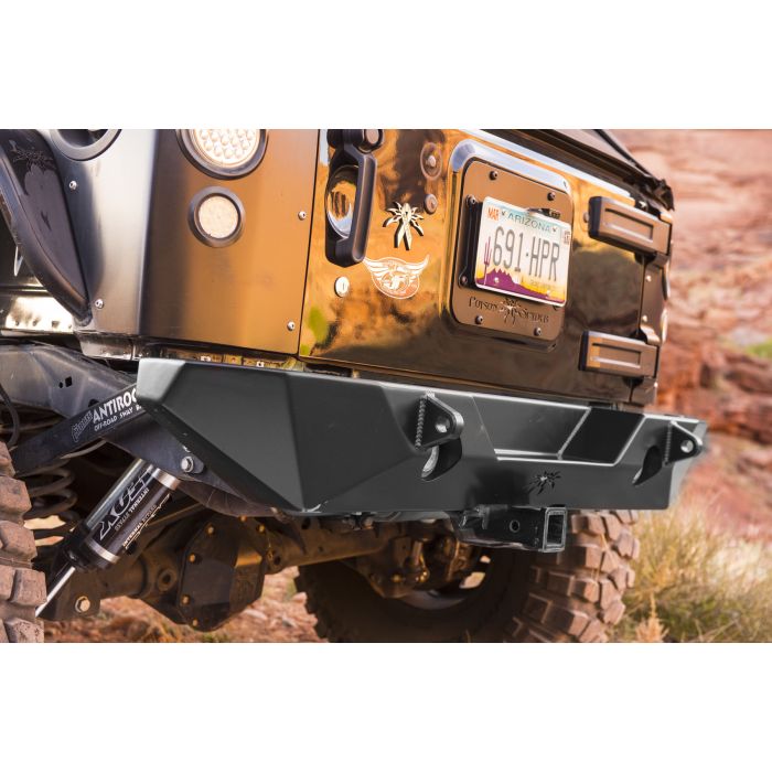 Poison Spyder 17-61-010-D RockBrawler Rear Bumper with D-Ring Tabs for 07-18 Jeep Wrangler & Wrangler Unlimited
