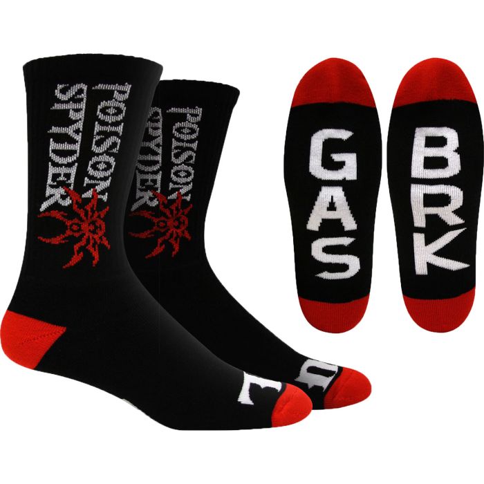 POISON SPYDER FUEL CREW SOCKS BLK/RED
