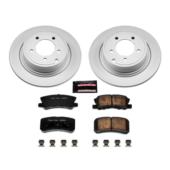 Power Stop CRK1630 Rear Z17 Evolution Geomet Coated Brake Kit for 09-17 Jeep Compass & Patriot
