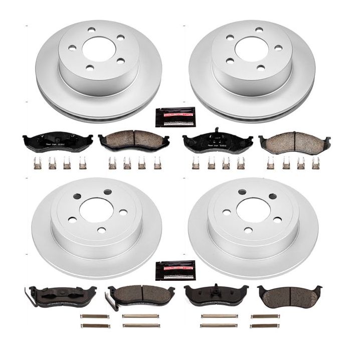 Power Stop CRK2154 Front & Rear Z17 Evolution Geomet Coated Brake Kit for 03-06 Jeep Wrangler TJ