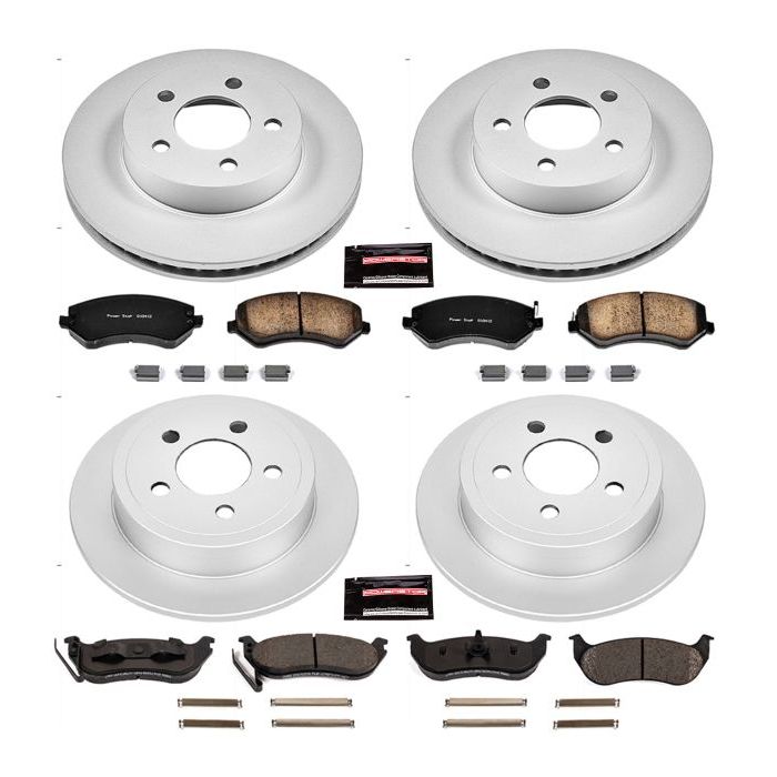 Power Stop CRK2162 Front & Rear Z17 Evolution Geomet Coated Brake Kit for 03-07 Jeep Liberty KJ