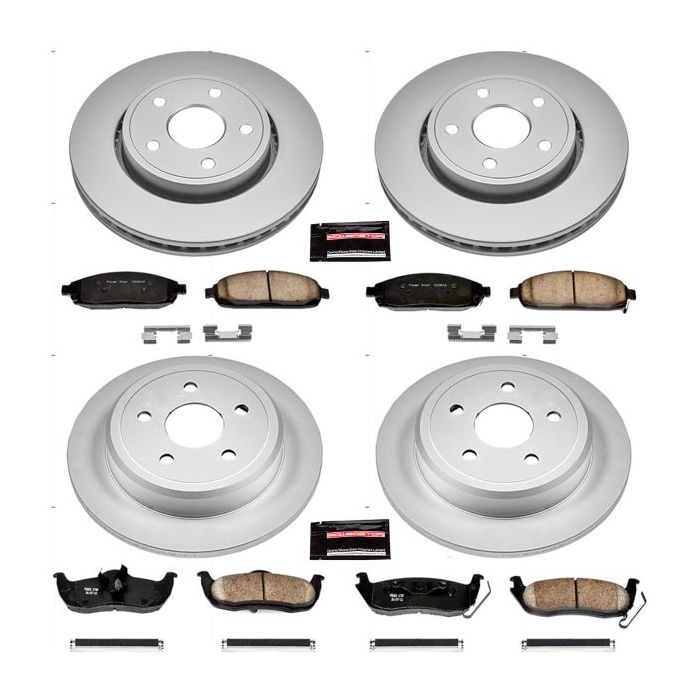 Power Stop CRK2220 Front & Rear Z17 Evolution Geomet Coated Brake Kit for 06-10 Jeep Commander XK & 05-10 Jeep Grand Cherokee WK