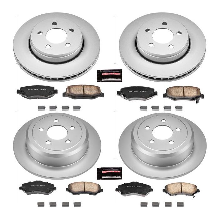 Power Stop CRK2832 Front & Rear Z17 Evolution Geomet Coated Brake Kit For 08-12 Jeep Liberty KK