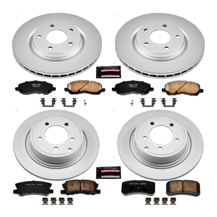 Power Stop CRK2848 Front & Rear Z17 Evolution Geomet Coated Brake Kit For 09-17 Jeep Compass & Jeep Patriot MK