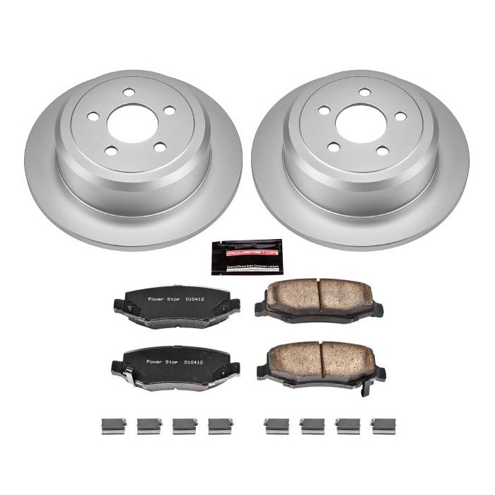 Power Stop CRK3046 Rear Z17 Evolution Geomet Coated Brake Kit for 08-12 Jeep Liberty KK