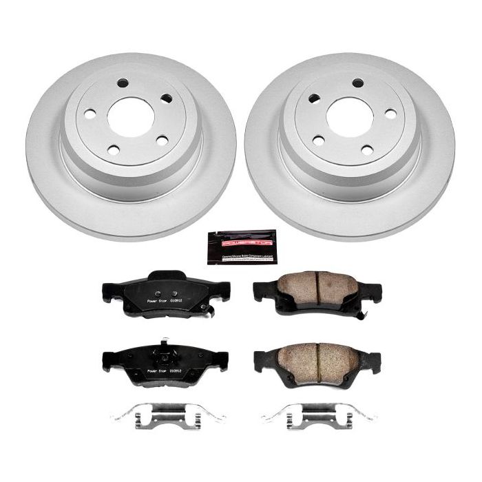 Power Stop CRK5950 Rear Z17 Evolution Geomet Coated Brake Kit for 11-18 Jeep Grand Cherokee WK