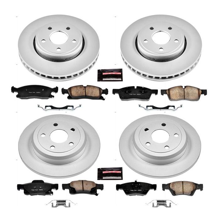 Power Stop CRK5952 Front & Rear Z17 Evolution Geomet Coated Brake Kit for 11-16 Jeep Grand Cherokee WK