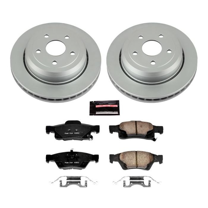 Power Stop CRK5953 Rear Z17 Evolution Geomet Coated Brake Kit for 11-18 Jeep Grand Cherokee WK