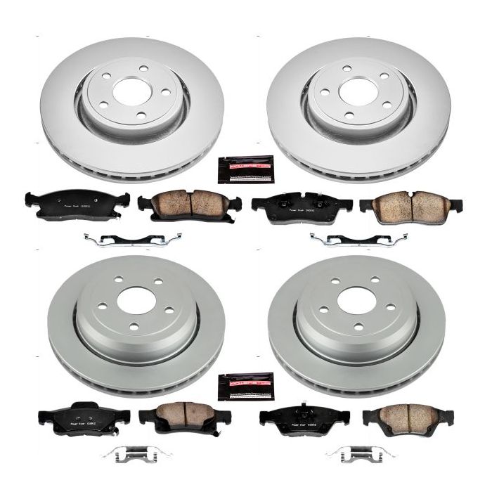 Power Stop CRK5955 Front & Rear Z17 Evolution Geomet Coated Brake Kit for 11-12 Jeep Grand Cherokee WK