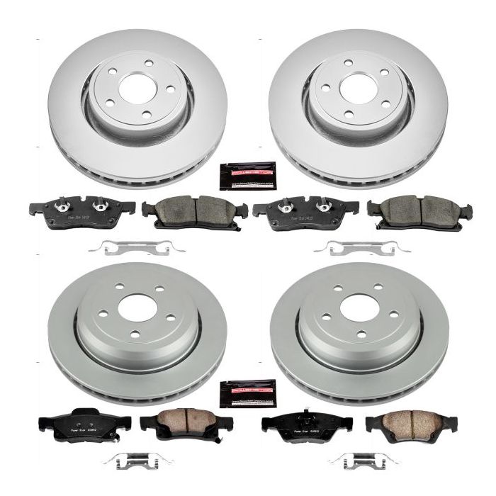 Power Stop CRK6537 Front & Rear Z17 Evolution Geomet Coated Brake Kit  for 13-15 Jeep Grand Cherokee WK