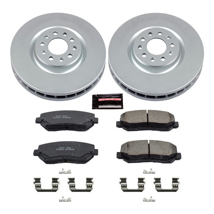 Power Stop CRK6538 Front Z17 Evolution Geomet Coated Brake Kit for 14-19 Jeep Cherokee KL with Single Piston Front Calipers