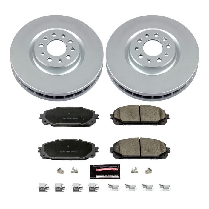 Power Stop  Front Z17 Evolution Geomet Coated Brake Kit for 14-16 Jeep Cherokee KL with Dual Piston Front Calipers