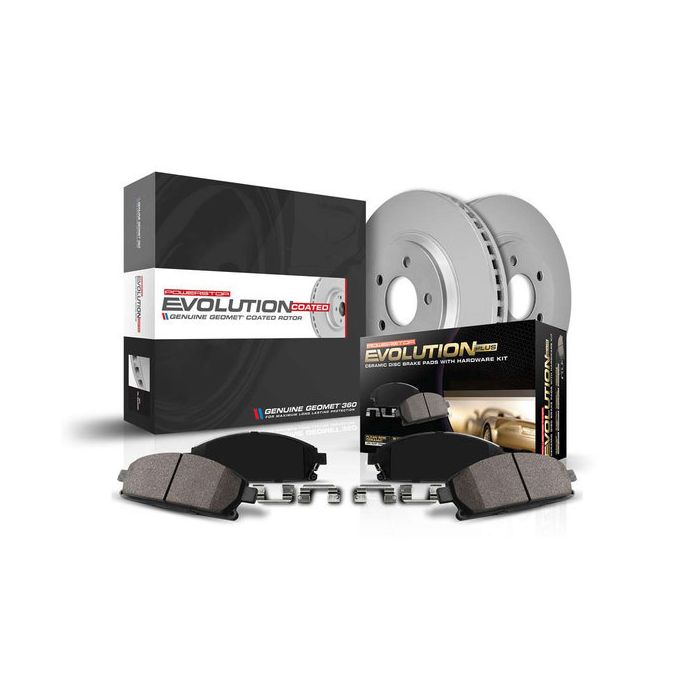Power Stop CRK6543 Rear Z17 Evolution Geomet Coated Brake Kit for 14-19 Jeep Cherokee KL with Single Piston Front Calipers