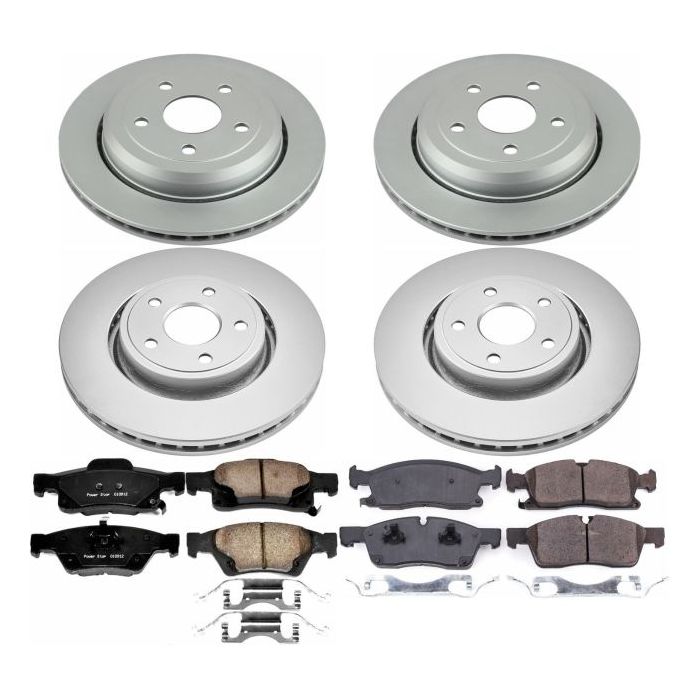 Power Stop CRK7136 Front & Rear Z17 Evolution Geomet Coated Brake Kit for 16-18 Jeep Grand Cherokee WK