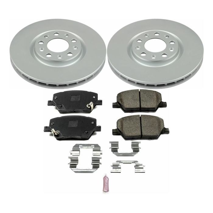 Power Stop CRK7299 Front Z17 Evolution Geomet Coated Brake Kit for 17-20 Jeep Compass MP & 15-20 Jeep Renegade BU
