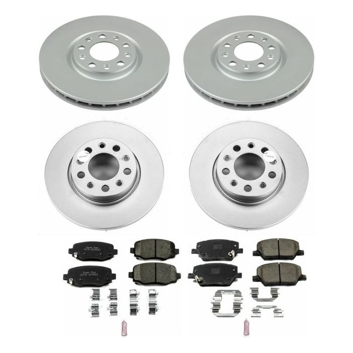Power Stop CRK7300 Front & Rear Z17 Evolution Geomet Coated Brake Kit for 15-20 Jeep Renegade BU
