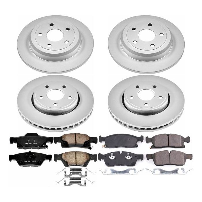 Power Stop CRK7413 Front & Rear Z17 Evolution Geomet Coated Brake Kit for 17-18 Jeep Grand Cherokee WK