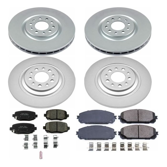 Power Stop CRK7415 Front & Rear Z17 Evolution Geomet Coated Brake Kit for 2017 Jeep Cherokee KL