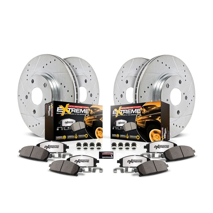 Power Stop K15073DK-36 Front & Rear Z36 Extreme Performance Truck & Tow Brake Kit for 91-99 Jeep Wrangler YJ, TJ, and Cherokee XJ with 9" Rear Brakes