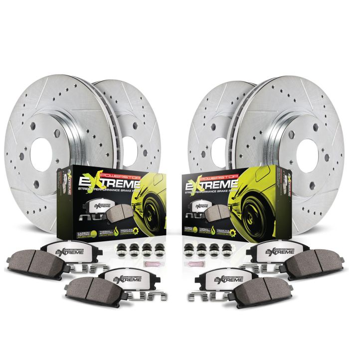 Power Stop K15250DK-26 Front & Rear Z26 Street Warrior Performance Brake Kit for 09-17 Jeep Compass and Patriot MK