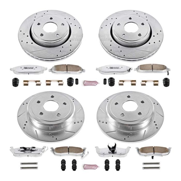 Power Stop K2220-26 Front & Rear Z26 Street Warrior Performance Brake Kit for 05-10 Jeep Grand Cherokee WK & 06-10 Jeep Commander XK