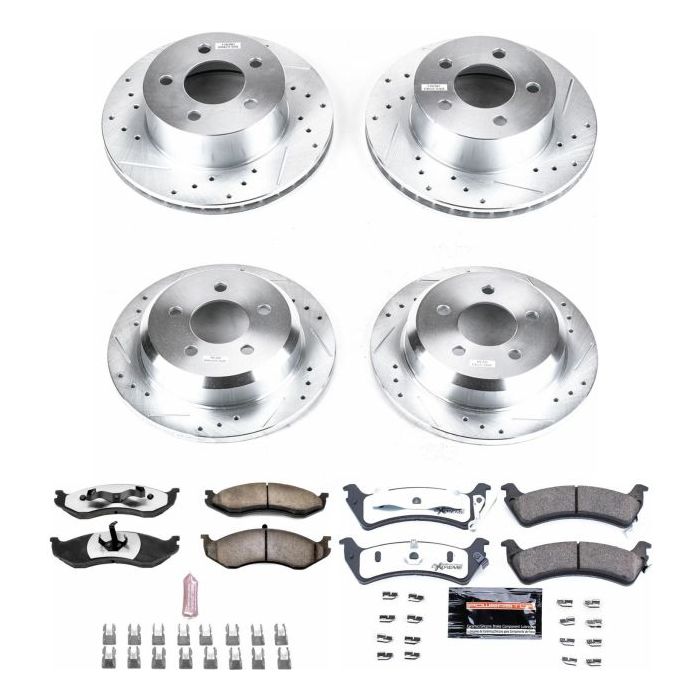 Power Stop K2221-26 Rear Z26 Street Warrior Performance Brake Kit for 05-10  Jeep Grand Cherokee WK & 06-10 Jeep Commander XK