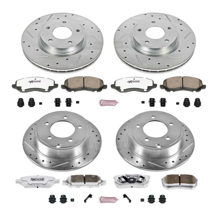 Power Stop K2840-26 Front & Rear Z26 Street Warrior Performance Brake Kit for 07-17 Jeep Compass & Patriot MK
