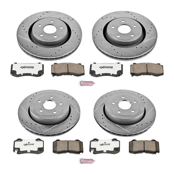 Power Stop K2876-26 Front & Rear Z26 Street Warrior Performance Brake Kit for 06-10 Jeep Grand Cherokee WK
