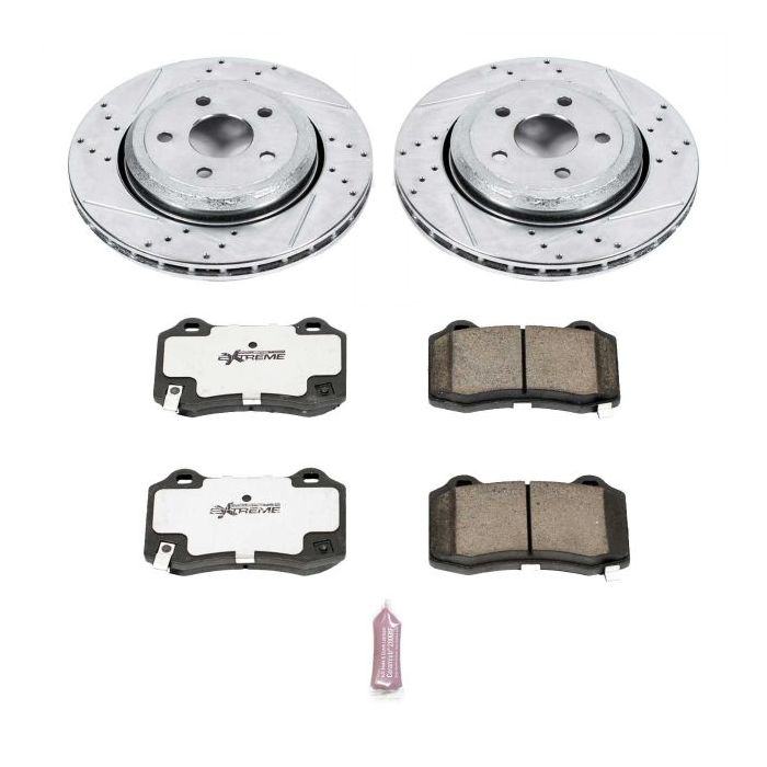 Power Stop K5956-26 Rear Z26 Street Warrior Performance Brake Kit for 12-18 Grand Cherokee WK