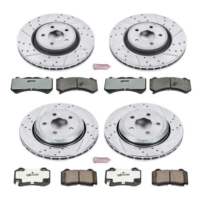 Power Stop K5958-26 Front & Rear Z26 Street Warrior Performance Brake Kit for 12-18 Grand Cherokee WK