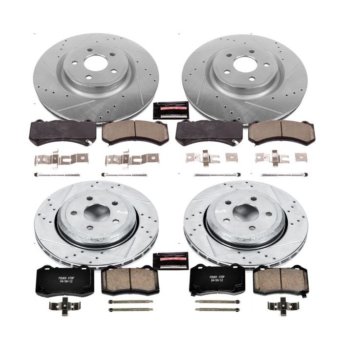 Power Stop K5958 Front & Rear Z23 Evolution Sport Performance 1-Click Brake Kit for 12-14 Jeep Grand Cherokee WK2 SRT8