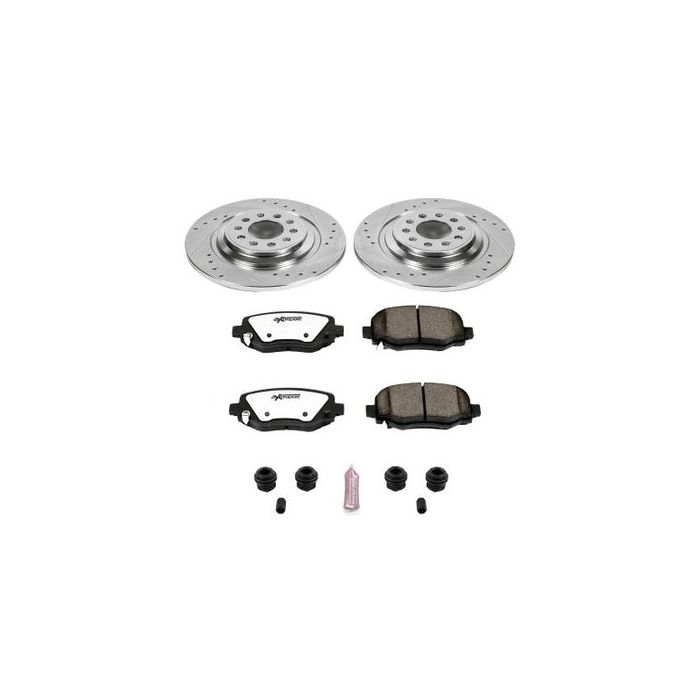 Power Stop K6542-36 Rear Z36 Extreme Performance Truck & Tow Brake Kit for 14-19 Jeep Cherokee KL with Dual Piston Front Calipers
